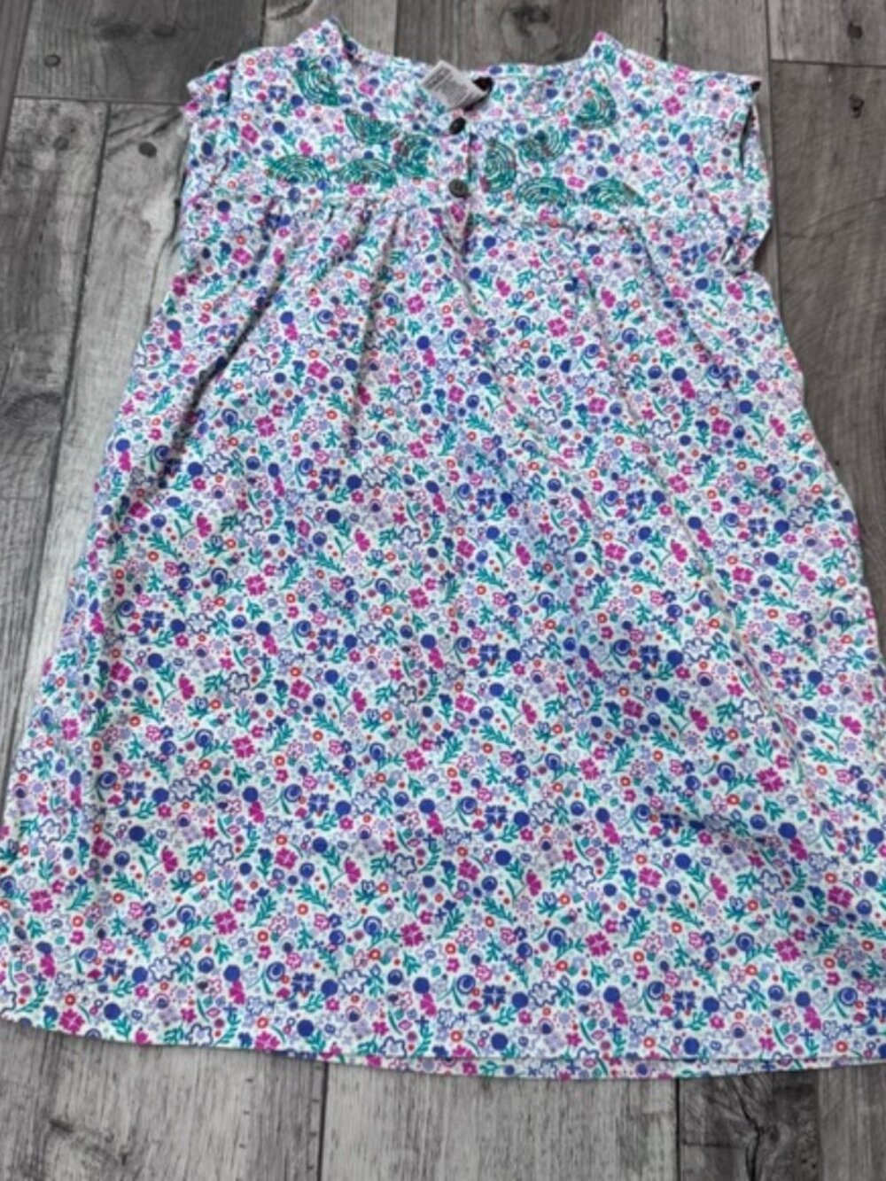 Tea Collection Girl's Sleeveless Button Floral Dainty Dress Spring Easter 6
